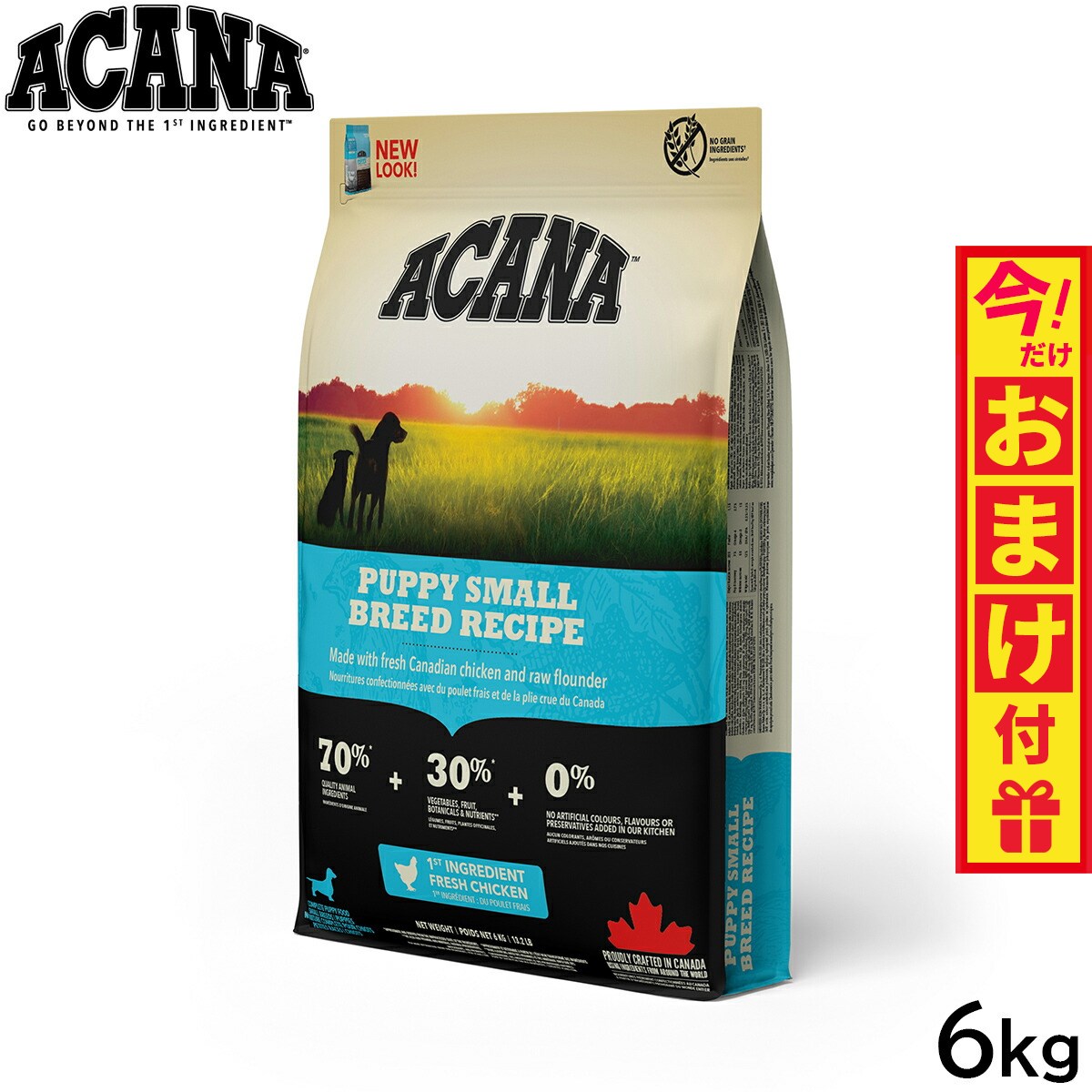 【店内ポイント最大39倍！本日限定！】アカナ ACANA ドッグフード パピースモールブリードレシピ 小型犬 子犬用 穀物不使用 6kg【送料無料】 正規品 無添加 グレインフリー