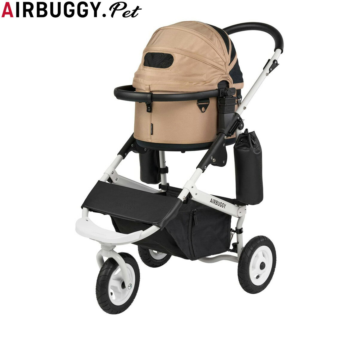 【店内ポイント最大42倍！本日限定！】エアバギー フォー ペット AIRBUGGY FOR PET ペットカート ドーム3 セット ホワイトフレーム スモール シードベージュ ペットバギー 犬 猫
