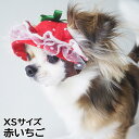【店内ポイント最大43倍!本日限定!】犬の帽子 ガーデンオブエデン いちごフリルハット XSサイズ 赤いちご