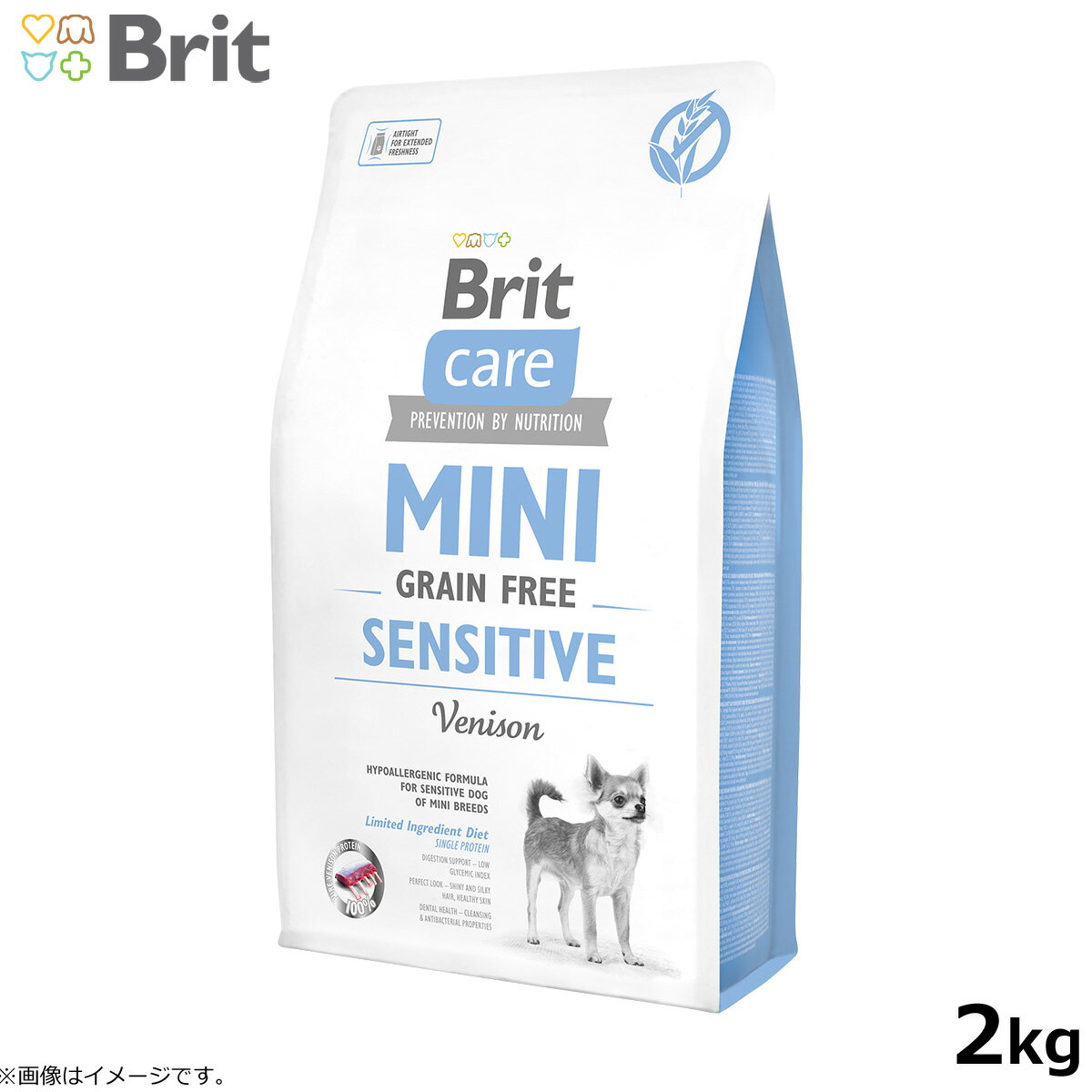 楽天コジコジブリットケア ミニ Brit Caer MINI ドッグフード グレインフリー ベニソン 2kg 成犬用 穀物不使用 小型犬用 無添加