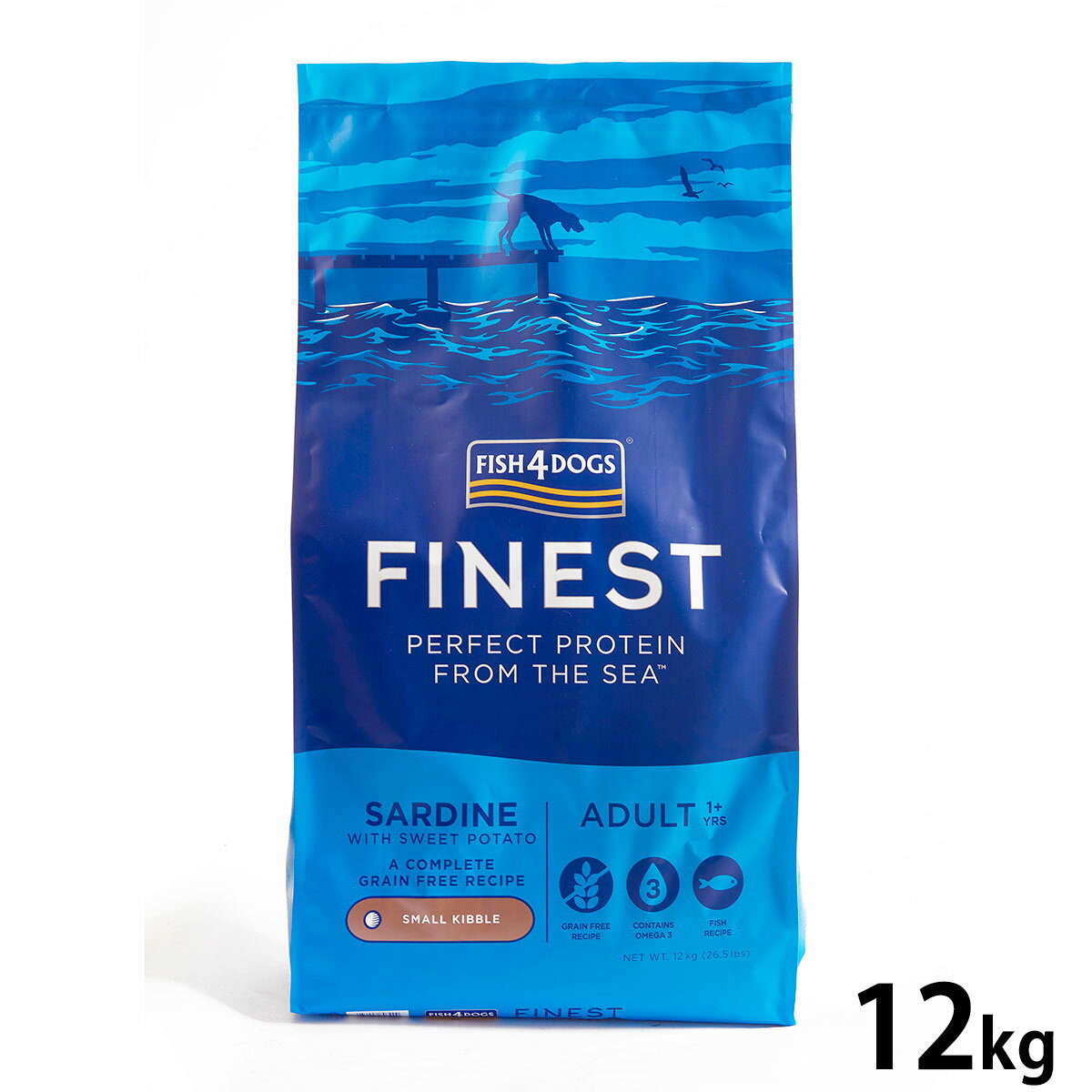 Rakuten - 【店内ポイント最大45倍！本日限定！】フィッシュ4ドッグ FISH 4 DOGS ドッグフード ファイネスト サーディン 12kg【送料無料】 無添加 ドッグフード 成犬用 グレインフリー 穀物不使用 魚
