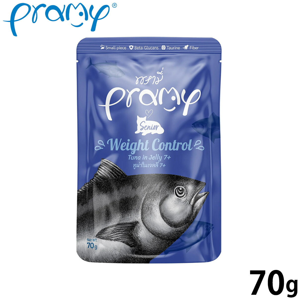 Rakuten - プラミー Pramy キャットフード ウェットフード ツナゼリー ウエイトコントロール シニア 70g 無添加 グレインフリー 穀物不使用 パウチ 一般食