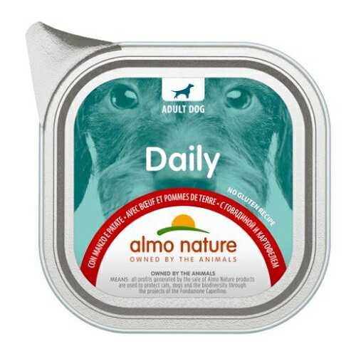 Natural - 【店内ポイント最大40倍！本日限定！】アルモネイチャー ドッグフード デイリーメニュードッグ 牛肉とポテト入りお肉のご馳走 100g 犬 ウェットフード アルミトレイ 総合栄養食 全犬種 成犬 手作り食サポート食材