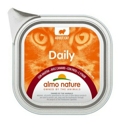 Natural - 【店内ポイント最大39倍！本日限定！】アルモネイチャー キャットフード デイリーメニュー ダック入りのソフトムース 100g 猫 ウェットフード アルミトレイ 総合栄養食 全猫種 成猫 手作り食サポート食材
