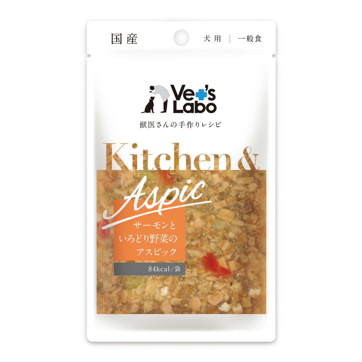 ベッツラボ Vet's Labo キッチン＆アスピック Kitchen＆Aspic 犬用 サーモンといろどり野菜のアスピック 80g 国産 日本製 無添加 トッピング 手作り補助