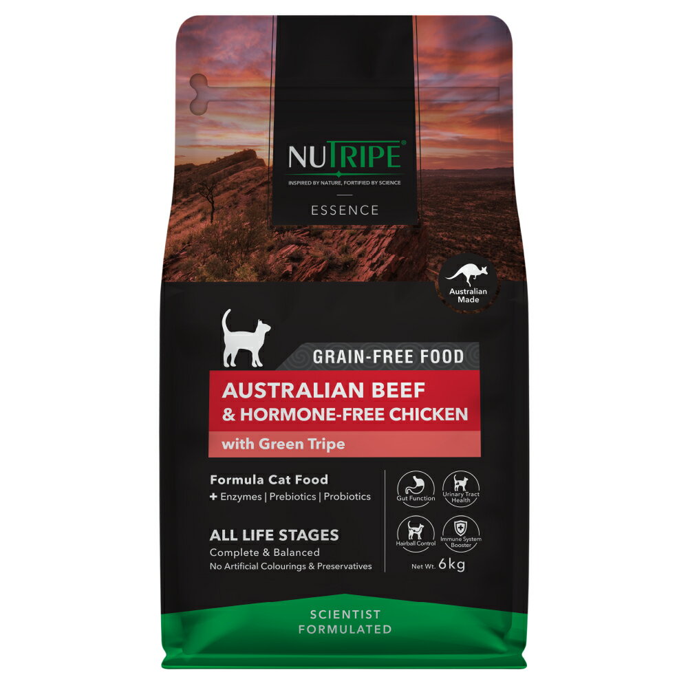 【店内ポイント最大46倍！本日限定！】ニュートライプ GFドライ キャット ビーフ＆チキン with グリーントライプ 6kg 送料無料グレインフリー 穀物不使用 猫 キャットフード 無添加