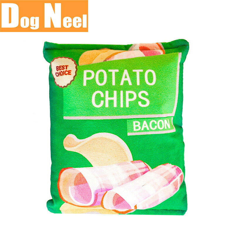 【1000円OFFクーポン！＆店内ポイント最大40倍！本日限定！】DOG NEEL ドッグニール 犬のおもちゃ ポテトチップス ふわふわスクイーズ 音笛付き ベーコン koji-10052030 コジコジ サンプル画像2