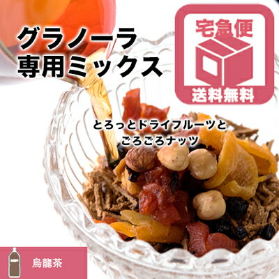 グラノーラ専用ドライフルーツ＆ナッツミックス〜烏龍茶タイプ〜《1kg》新感覚 美容成分たっぷり カロリーダウンに 5種類のドライフルーツと2種類の無塩無油ナッツを使用マンゴー パイン プラム 杏 カシス アーモンド 宅急便送料無料