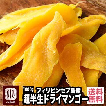 【送料無料】新物　超半生ドライマンゴー(フィリピン産) 《1kg》現地農園まで視察してます♪セブ島のペリカンマンゴー（カラバオ種）しっとりとした果肉の食感とトロピカルな生感覚の旨み フィリピンマンゴー