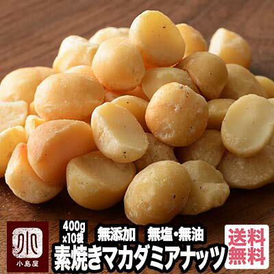 直火深煎り焙煎 ナッツ専門店の素焼きマカダミアナッツ《4kg》(400g×10袋) オリジナル焙煎だから甘みとコクが深い ナッツ本来の甘さ・香ばしさを引き出す為に 無塩 無油：熟練職人が深煎りでローストマカデミア 無添加 ウイ好き 宅急便送料無料