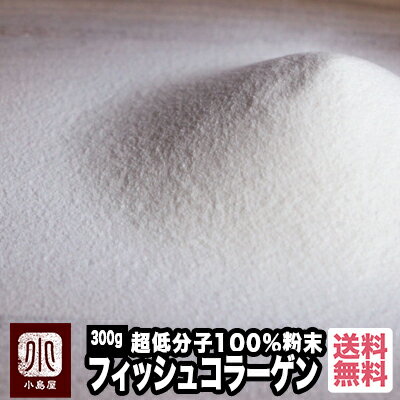 フィッシュコラーゲン 100％（粉末状） 《300g》 超低分子で吸収率が良いです。化粧品の原料などにも使われる高品質なコラーゲンなんです。お魚コラーゲン　コラーゲン粉末　コラーゲンペプチド 宅急便送料無料