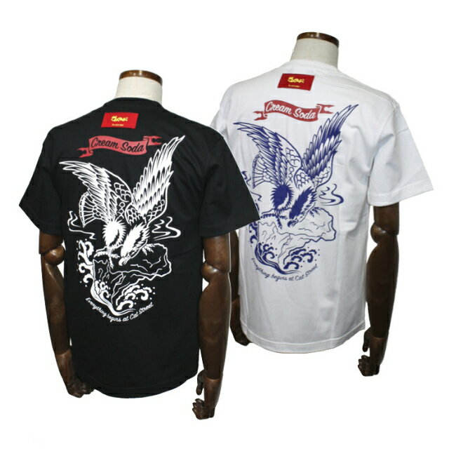 CREAM SODACS EAGLE Tシャツブラック/ホワ