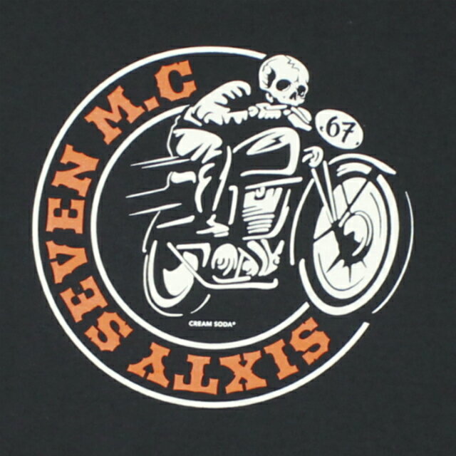 CREAM SODACS スカルライダーTシャツブラッククリームソーダ