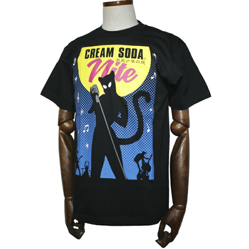 乐天商城 - CREAM SODA CS クリームソーダナイトTシャツ ブラッククリームソーダ