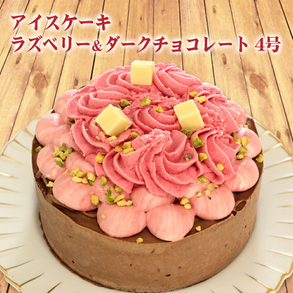 【アイスケーキ　ラズベリー＆ダークチョコレート4号R（直径12cm）】 チョコレートアイスケーキ チョコレートケーキ アイスデコレーション 送料無料 お土産 贈り物 小島屋乳業製菓 新宿Kojimaya