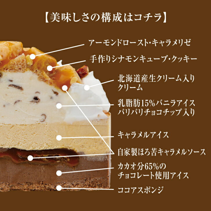 アイスケーキ　キャラメルショコラ4号（直径12cm） アイスケーキ アイスデコレーション 送料無料 お土産 贈り物 小島屋乳業製菓 新宿Kojimaya