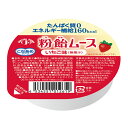 やわらかくなめらかな食感のエネルギー補給食品です。たんぱく質、ナトリウム、カリウム、リンはほとんど含まれておらずエネルギーのみを摂取できます。嚥下にも配慮された食べやすいムースです。52gと食べきりやすいサイズでごはん1杯分のカロリーが摂取できます。商品情報 商品名 粉飴ムース　いちご味 内容量 52g メーカー名 株式会社ハーバー研究所 賞味期限保証 1か月以上 保管方法 常温保存 原材料 植物油脂(国内製造)、マルトデキストリン、砂糖、寒天/ゲル化剤(加工デンプン、増粘多糖類)、乳化剤、香料、乳酸Ca、酸味料、野菜色素 アレルギー情報 無し JANコード 4534551012619 栄養成分表（あたり） 成分 含量 成分 含量 エネルギー 160kcal 蛋白質 0g 脂質 11.2g 炭水化物 15.5g 食塩相当量 0.005g リン 0～1mg カリウム 1～4mg 水分 25g