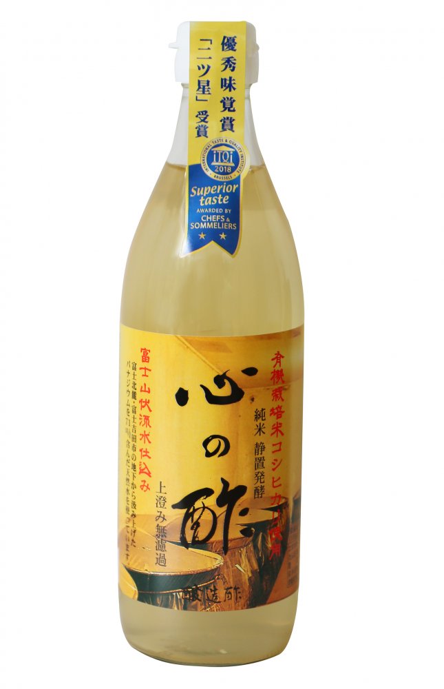 心の酢(純粋米酢) 500ml 【オーサワ】 山形産有機米 富士バナジウム水 国産 山形産 山形 日本製 戸塚醸造店 酢 発酵 上澄み無濾過 米酢 純米酢