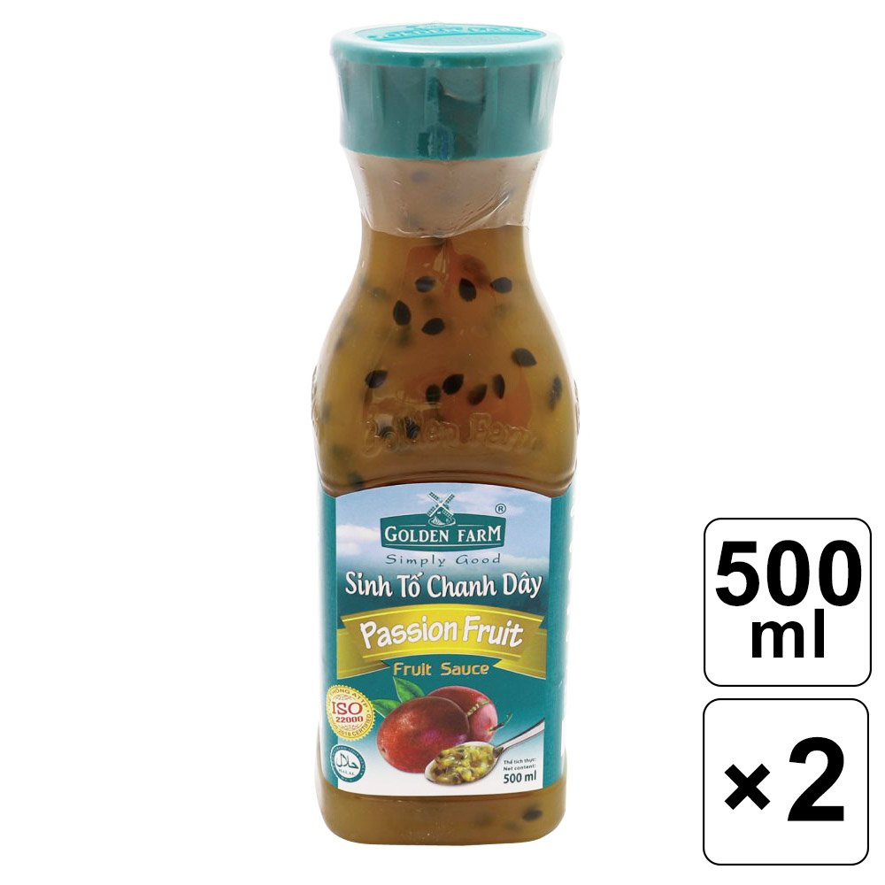 【レビュー書いて500円offクーポン】 ゴールデンファーム パッションフルーツ ソース 500ml × 2本セット フルーツ ソース トッピング ベトナム 輸入品 製菓 カクテル おすすめ ピューレ フジフードサービス ドリンク スムージー 割材のサムネイル