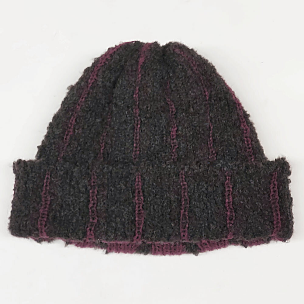 【アウトレット】aussti アスティー / ブークレーニットキャップ / カラー：08P（ブラウン×パープル）/ AST32C 08P(4)