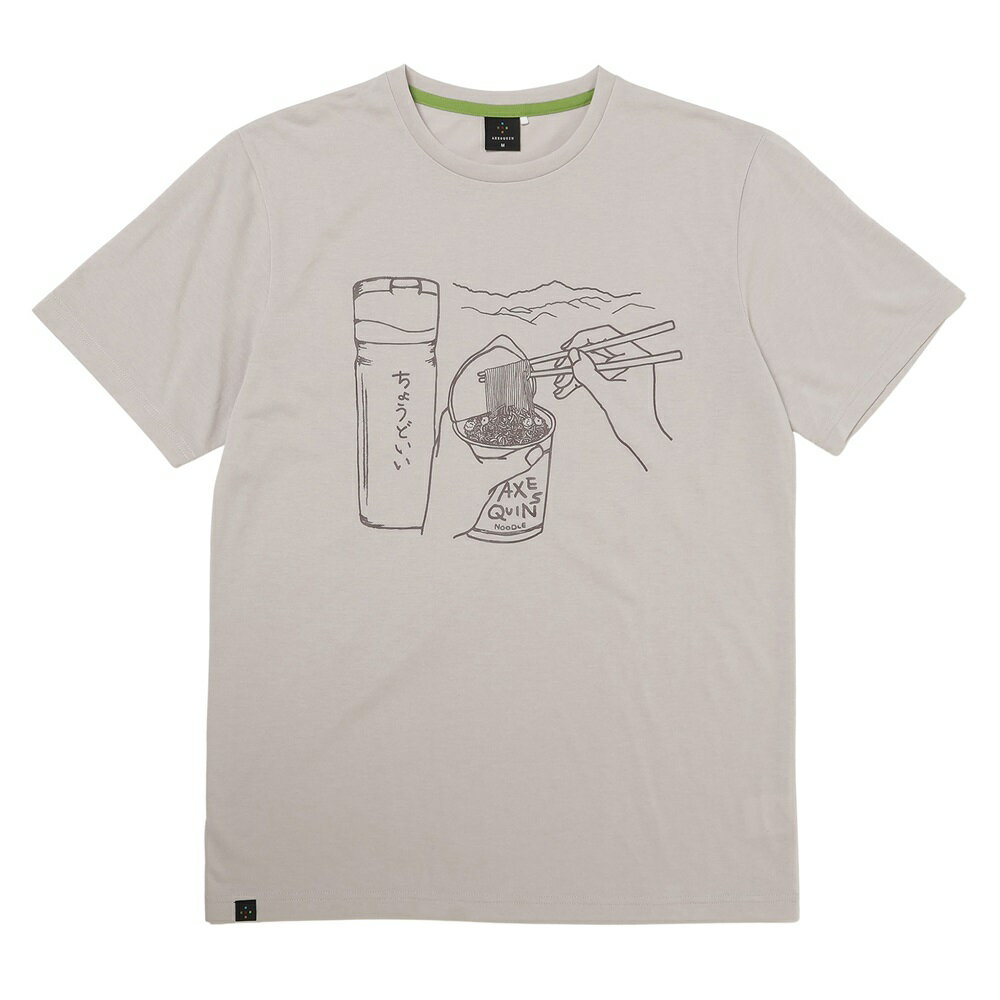樂天商城 - NEW! AXESQUIN アクシーズクイン AQ グラフィックT カップ麺［メンズ］ / カラー：C72（クラウド）/ AQ Graphic Tee 011182-C72