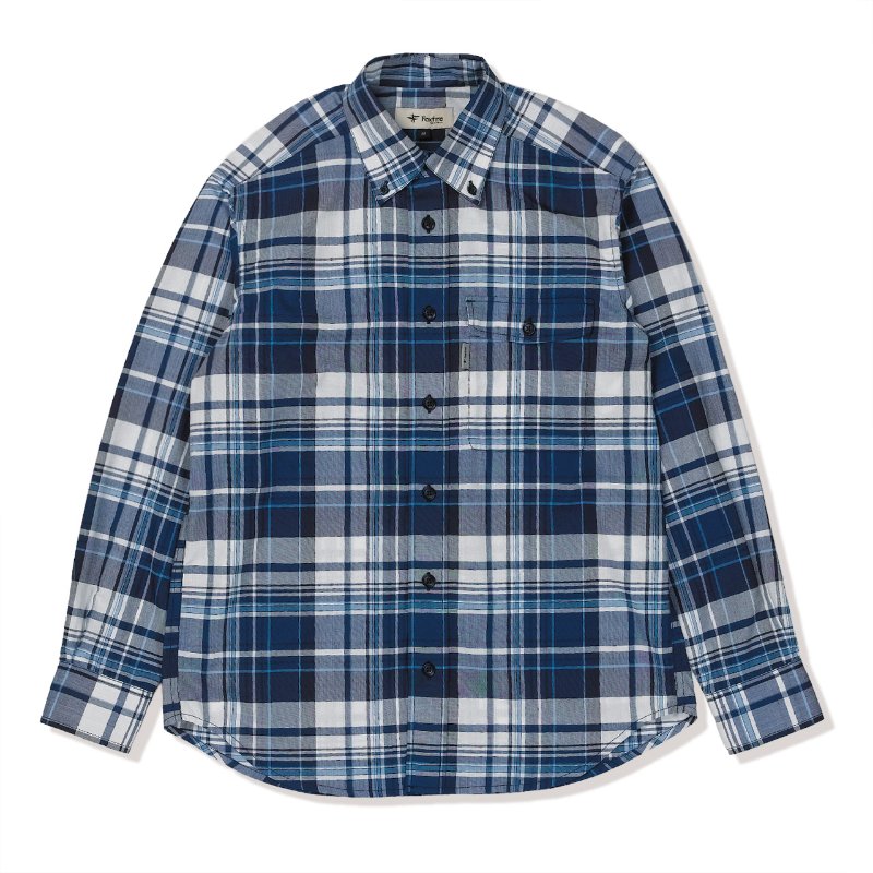 乐天商城 - NEW! Foxfire フォックスファイヤー Cシールドフレッシュチェックシャツ［メンズ］ / カラー：046（ネイビー）/ C-SHIELD Fresh Check Shirt 5212521-046