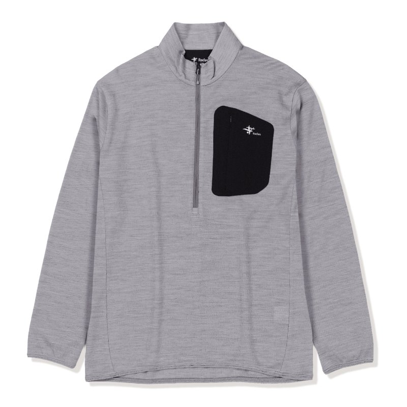 Foxfire フォックスファイヤー マイクログリッドウールハーフジップ［メンズ］ / カラー：020（グレー）/ Micro Grid Wool Half Zip 5215647-020