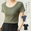 半袖 Tシャツ レディース トップス カットソー リブ デイリー 着痩せ 無地 大きいサイズ きれいめ 夏 ナチュラル おしゃれ 透けにくい おしゃれ