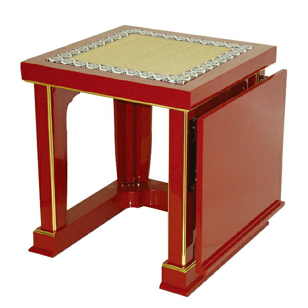 棚付仏具椅子[朱塗面金箔押/黒塗面金箔押] 幅42cm×奥行38.5cm×座高41cm【納期目安：通常3～5営業日発送】