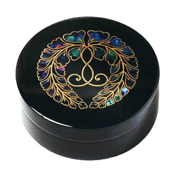 【京蒔絵】切立香合 下り藤紋(青貝研出蒔絵・内部純金箔押) 3寸【納期目安：通常約3ヶ月後発送】