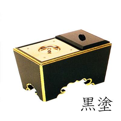 角香炉 オトシ蓋付 渕金箔押 黒塗/朱塗 6寸(18cm)【納期目安：通常3～5営業日発送】