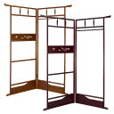 透かし入衣桁 大 カリン色 / ケヤキ塗 仏具 収納ラック 収納棚 宗教用具 寺院用具 法具 収納用具 壁掛け 木製 高級感 シンプル 法衣収納 袈裟掛け 便利 大型 日本製【納期目安:通常2~4営業日発送】