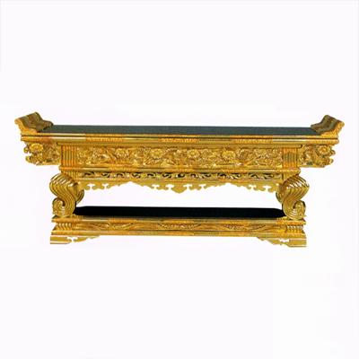 【寺院用】 前卓 東用 祖師及び御代前 本金箔押 裏黒 金具打天巾2尺5寸(75cm) 別上品(カシュー塗)【納..