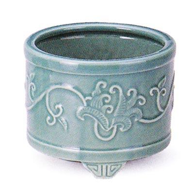 土香炉(どごうろ) 浮絵入 7.0寸(21.2cm)【納期目安：通常2～4営業日発送】