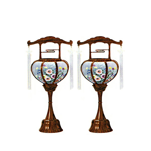 【盆提灯】霊前灯 張木目特小[回転筒付] 一対(2台1組)■PC製■高さ35cm×幅13cm{SK}【...
