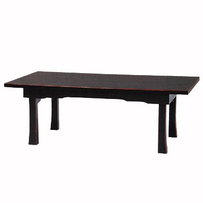 新二月堂机[黒塗り面朱][折畳式/板バネ式]幅6.0尺(約180cm)×奥行45cm×高さ31cm【納期目安：通常3～5営業日発送】
