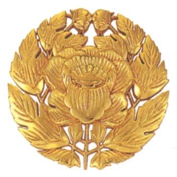 定紋プレート・宗派紋 抱牡丹 木製 7寸【納期目安：通常8~10営業日発送】