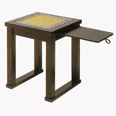 【社寺用】内陣用椅子(横引板付) 座面高42cm[黒塗][組立式]【納期目安：通常3～5営業日発送】