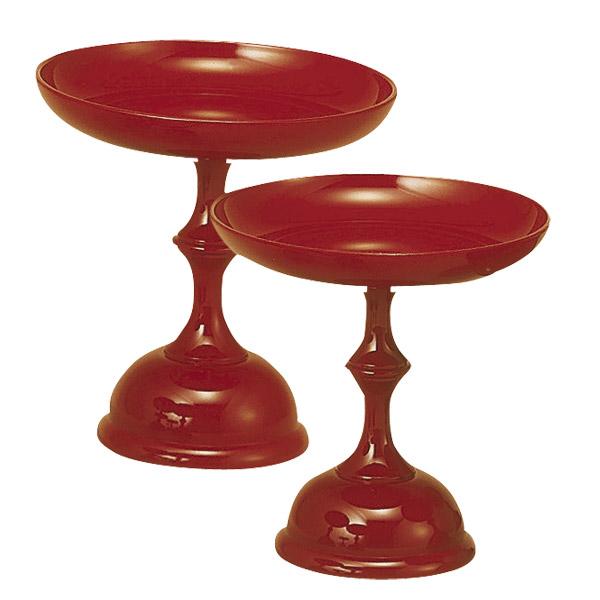 中京型 高月(高坏) 一対(2ケ入)朱4.5寸(奥行13.5cm×幅13.5cm×高さ12.8cm)【納期目安：通常2～4営業日発..