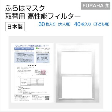 マスクフィルター （30枚入り・40枚入り） 日本製 マスクシート 不織布 フィルター 布マスク用 FURAHA ふらは マスク フィルター 飛沫防止 ウィルス対策 PM2.5対策マスク 0.1ミクロン捕集 高機能マスクフィルタ ホワイトビューティー