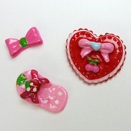 デコパーツ 3個セット キュートサンダル デコ パーツ プラパーツ