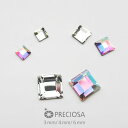 スクエア ストーン プレシオサ PRECIOSA 6mm 4mm 3mm クリスタル / クリスタルAB ハンドメイド ネイル パーツ 正方形 アクセサリー ガラスパーツ レジン デコパーツ