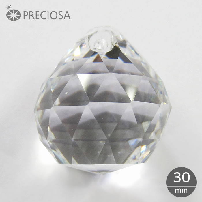 ハンドメイド ビーズ ボール プレシオサ PRECIOSA クリスタル【30mm】1個 シャンデリアパーツ（1つ穴） MC BALL 2616 プレシオサクリスタル シャンデリアパーツ サンキャッチャー ボール チェコビーズ アクセサリーパーツ 立体 ひとつ穴 パーツ