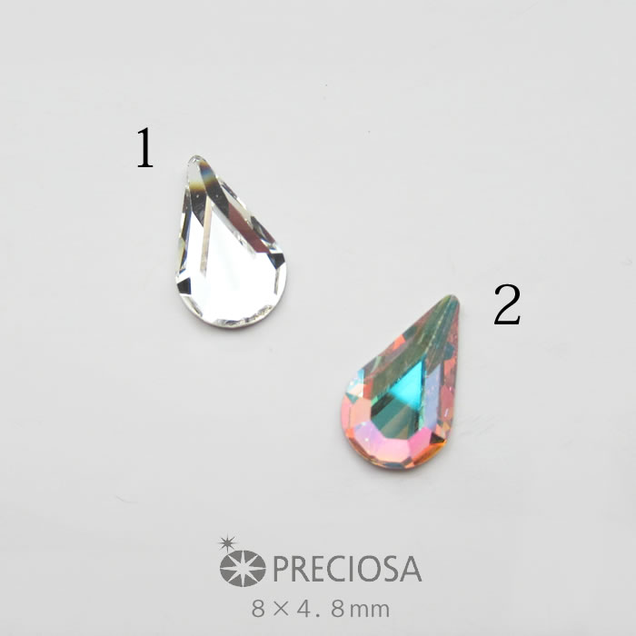 ストーン プレシオサ PRECIOSA 8×4.8mm (1粒) クリスタル / クリスタルAB ペ ...