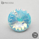 プレシオサ PRECIOSA ペンダントタイプ（1つ穴）14mm リボリ MC Rivoli Pendant 円形 チェコビーズ クリスタル / クリスタルAB アクセサリーパーツ ビジュー ペンダント アクセサリー立体 ひとつ穴 ビーズ ピアス