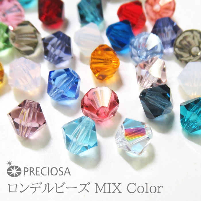 ハンドメイド ビーズ プレシオサ チェコビーズ アソート 3mm (30粒) 4mm (30粒) 5mm (20粒) 6mm (20粒) ビーズパーツ ガラスビーズ ソロバン パーツ アクセサリー 手芸 ビーズ アクセサリー スワロフスキー 代用