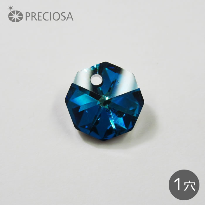 八角形 プレシオサ PRECIOSA バミューダブルー（1つ穴）10mm シャンデリアパーツ MC  ...