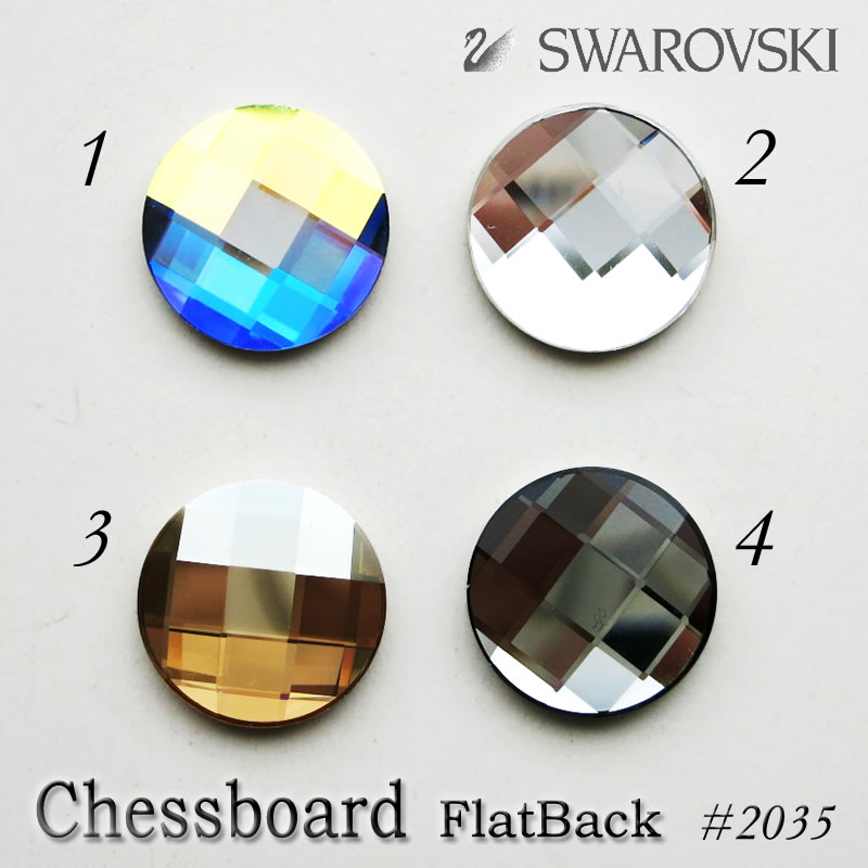 丸形 スワロフスキー パーツ 14mm 10mm 6mm #2035 Chessboard Circ ...