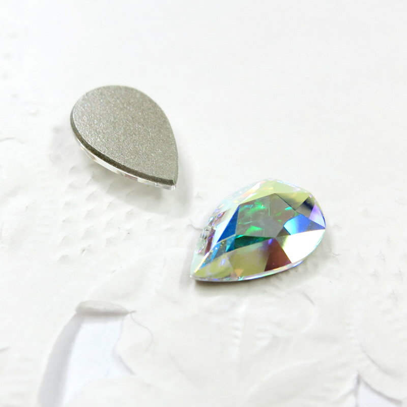 ペア（しずく型）スワロフスキー #2303 14×9mm 1粒 Pear Flat Back ラインストーン スワロ swarovski 特殊カット ネイル ストーン パーツ ネイルパーツ【メール便対応】