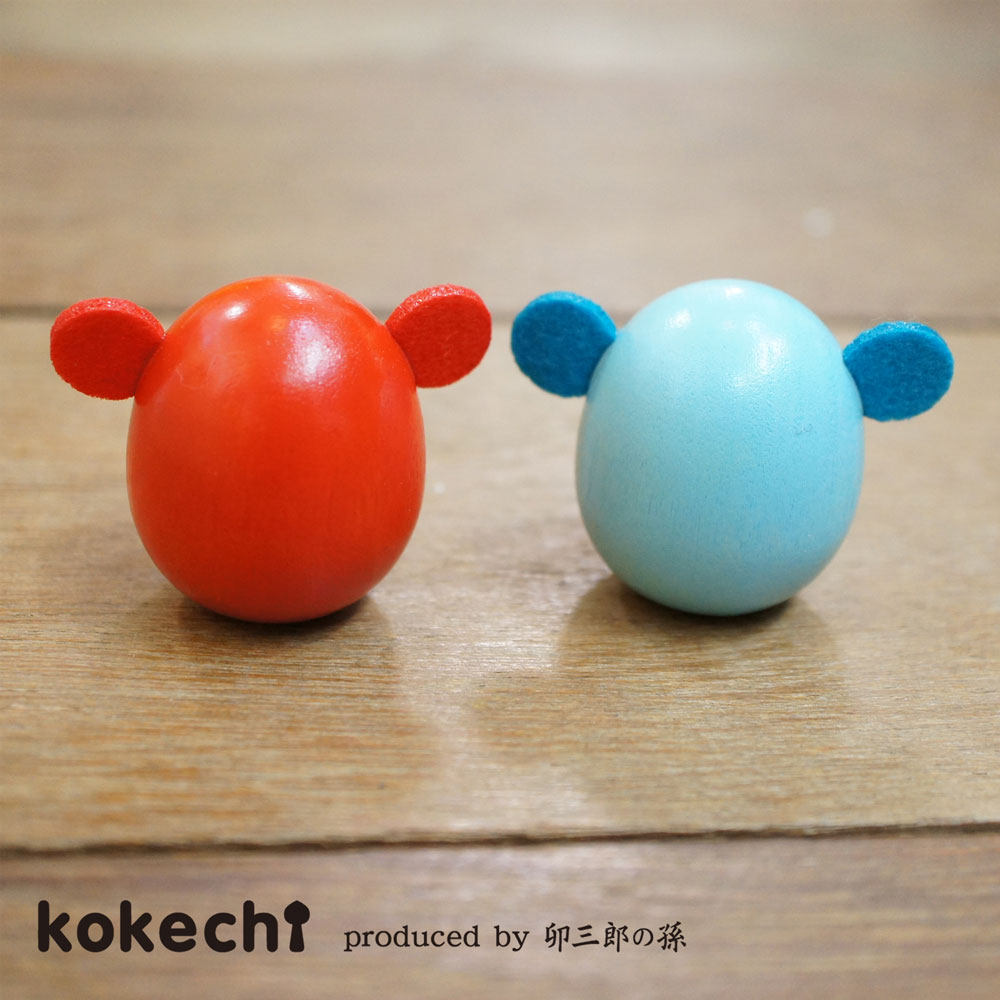 チェブラーシカ たまご こけし 赤  水色